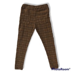 NT by Amati Jogger Pants in Tan and Black Plaid | One Size